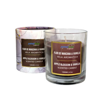 Vela Aromática Flor de Manzana y Vainilla 120 gramos (Sin borla)