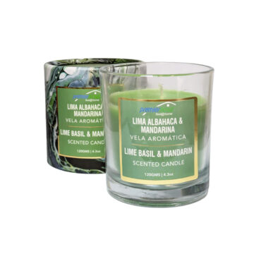 Vela Aromática Lima Albahaca y Mandarina 120 gramos (Sin borla)