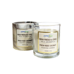 Vela Aromática Rosa Fresca y Coco 120 gramos (Sin borla)