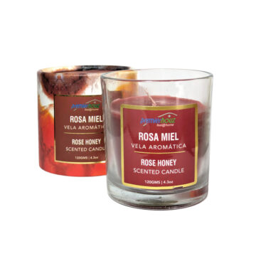 Vela Aromática Rosa Miel 120 gramos (Sin borla)
