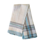 Pack de 12 Paños de Cocina Blanco con lineas celestes