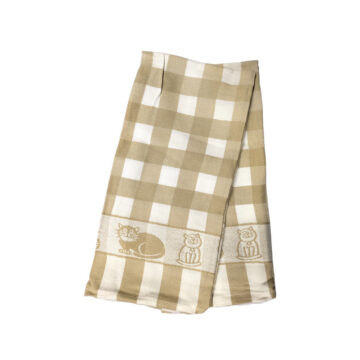 Pack de 12 Paños de Cocina Gato Beige