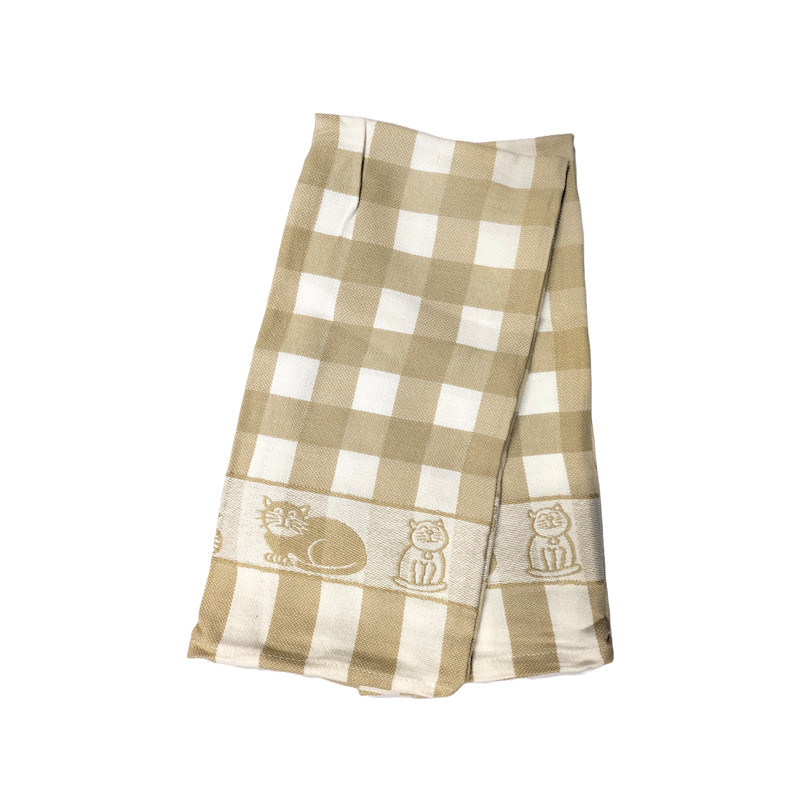 Pack de 12 Paños de Cocina Gato Beige