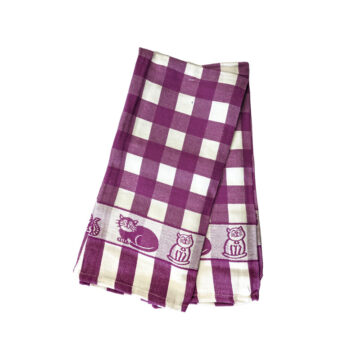 Pack de 12 Paños de Cocina Gato Morado