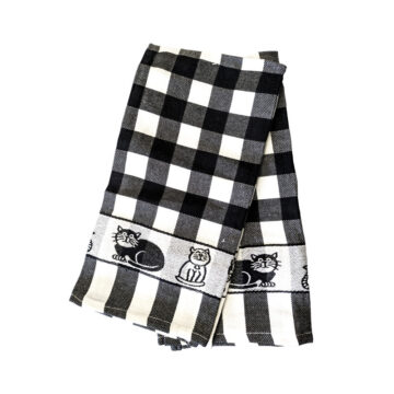 Pack de 12 Paños de Cocina Gato Negro