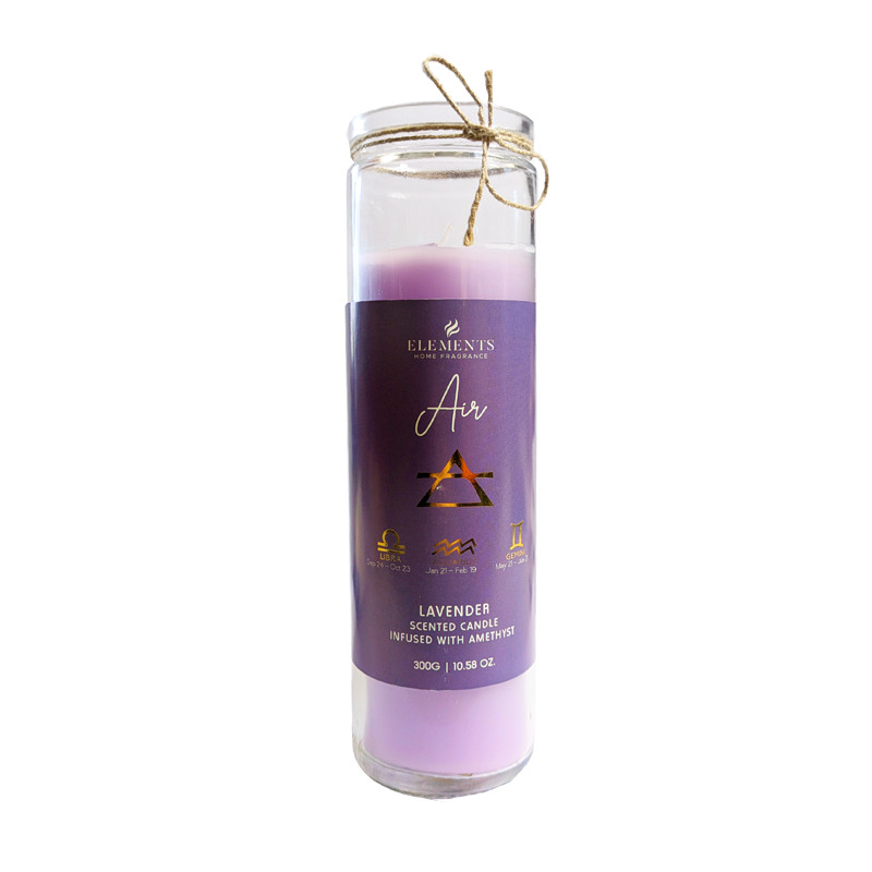 🌬️ Velón en Frasco  Signos de Aire (Lavanda & Amatista)