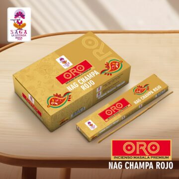 Incienso Nag Champa Rojo Linea Oro Saga