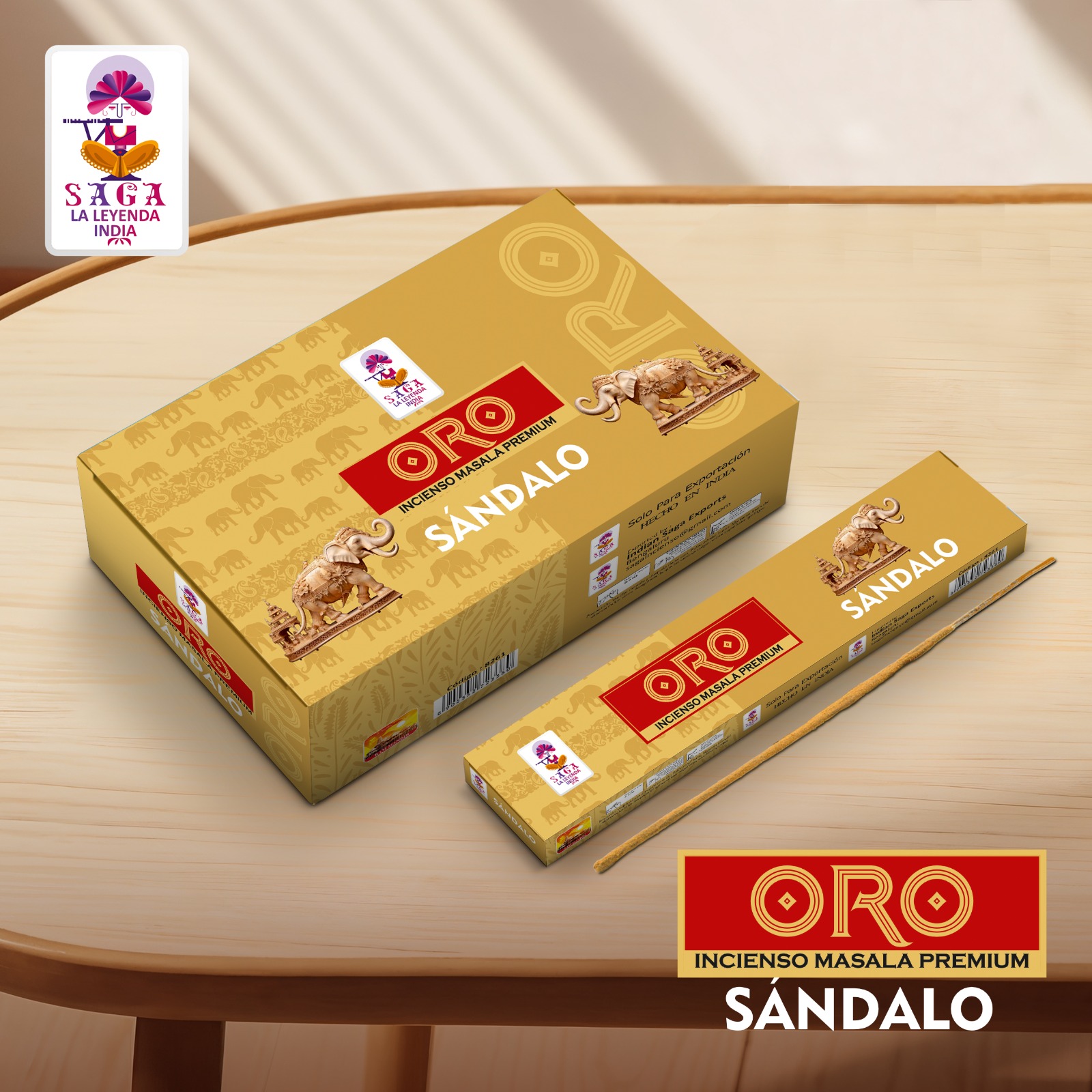 Incienso Sándalo Chicle Linea Oro Saga