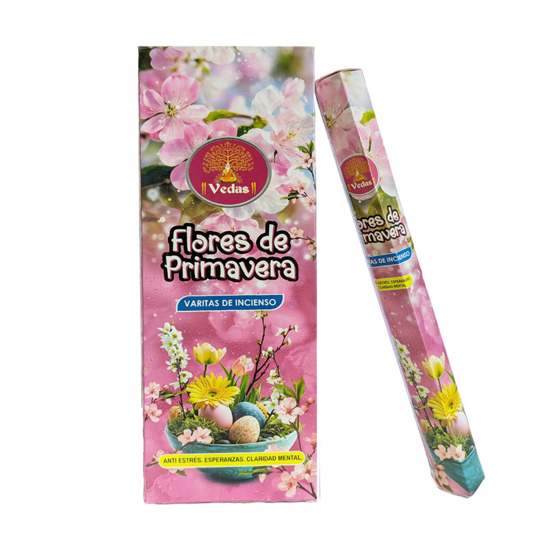Incienso Flores de Primavera Hexagonal VEDAS