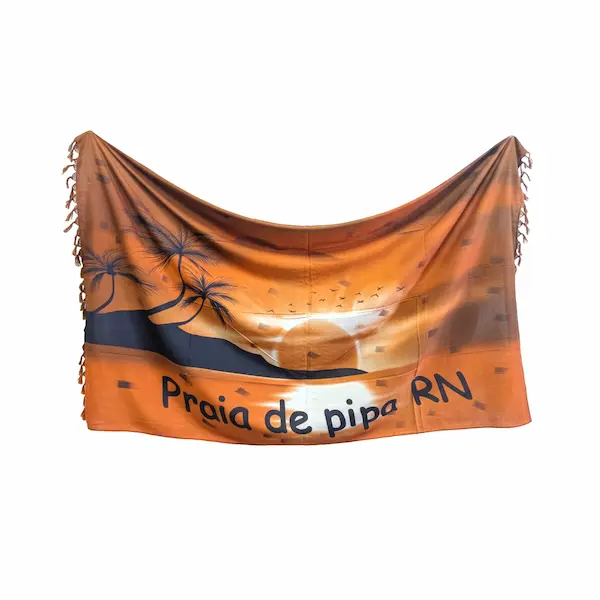 Pareo Naranaja para verano con letras Brasil