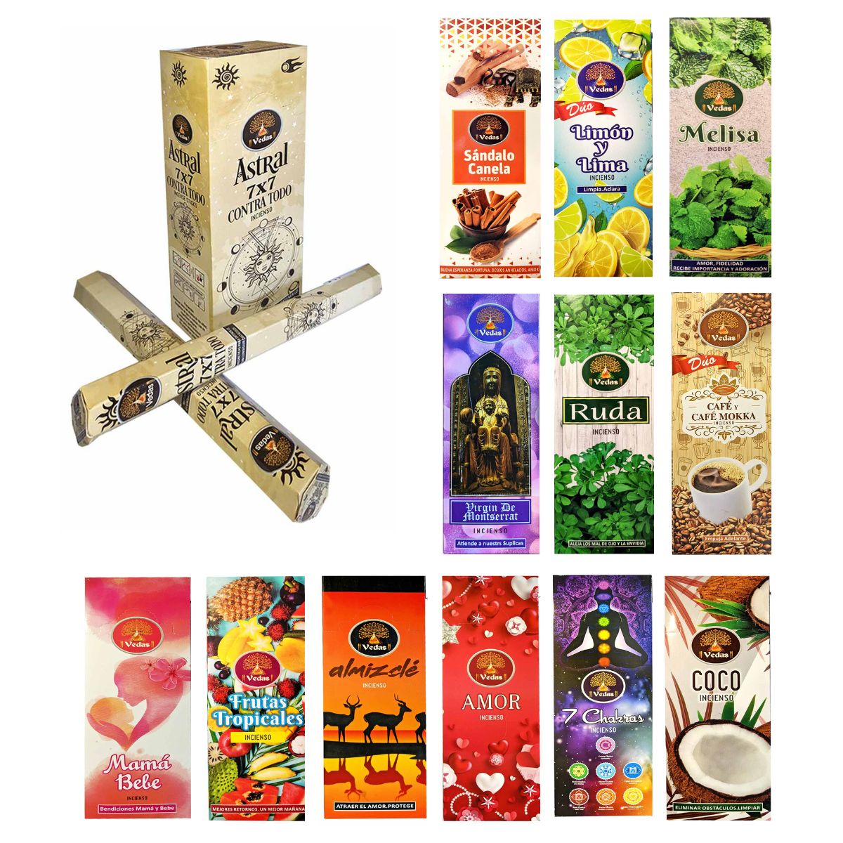 Embalaje Hexagonal marca VEDAS aromas surtidos (50 cajas) 1 Embalaje Hexagonal marca VEDAS aromas surtidos (50 cajas)