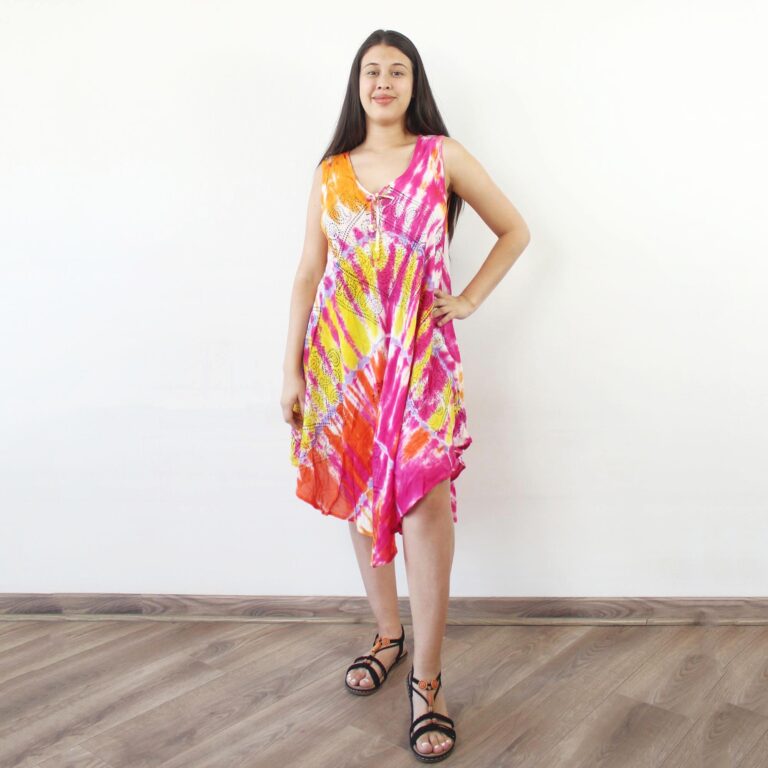 Vestido hindu Fucsia Naranja