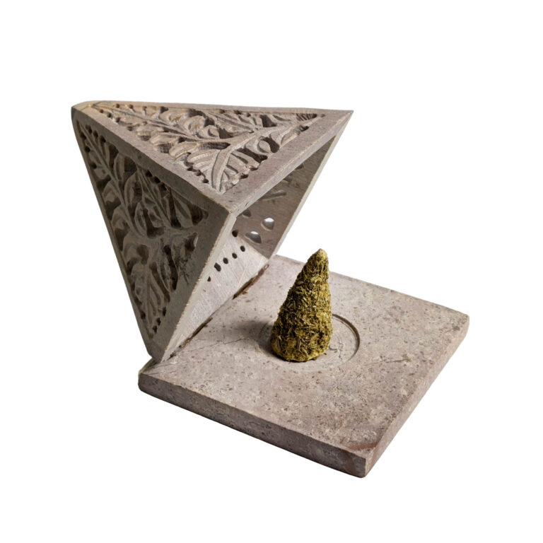 Pirámide Porta cono y Porta vela piedra esteatita 4 Pirámide Porta cono y Porta vela piedra esteatita