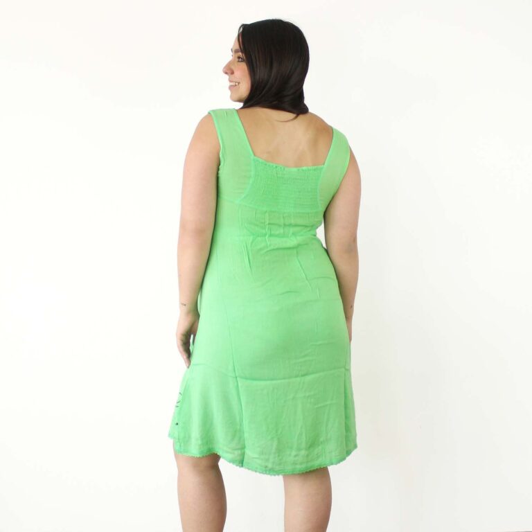 Vestido hindú sin mangas verde