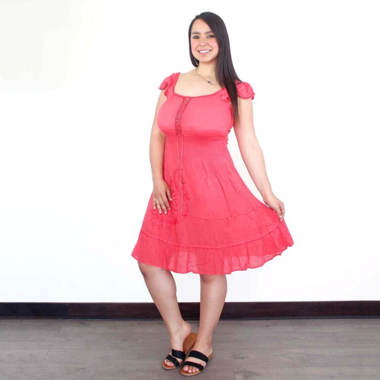 Vestido hindu manga corta rosado