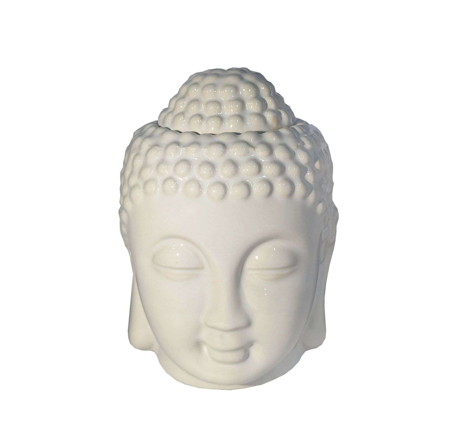 Difusor de aromas de cerámica Cabeza de Buda color blanco 1 Difusor de aromas de cerámica Cabeza de Buda color blanco