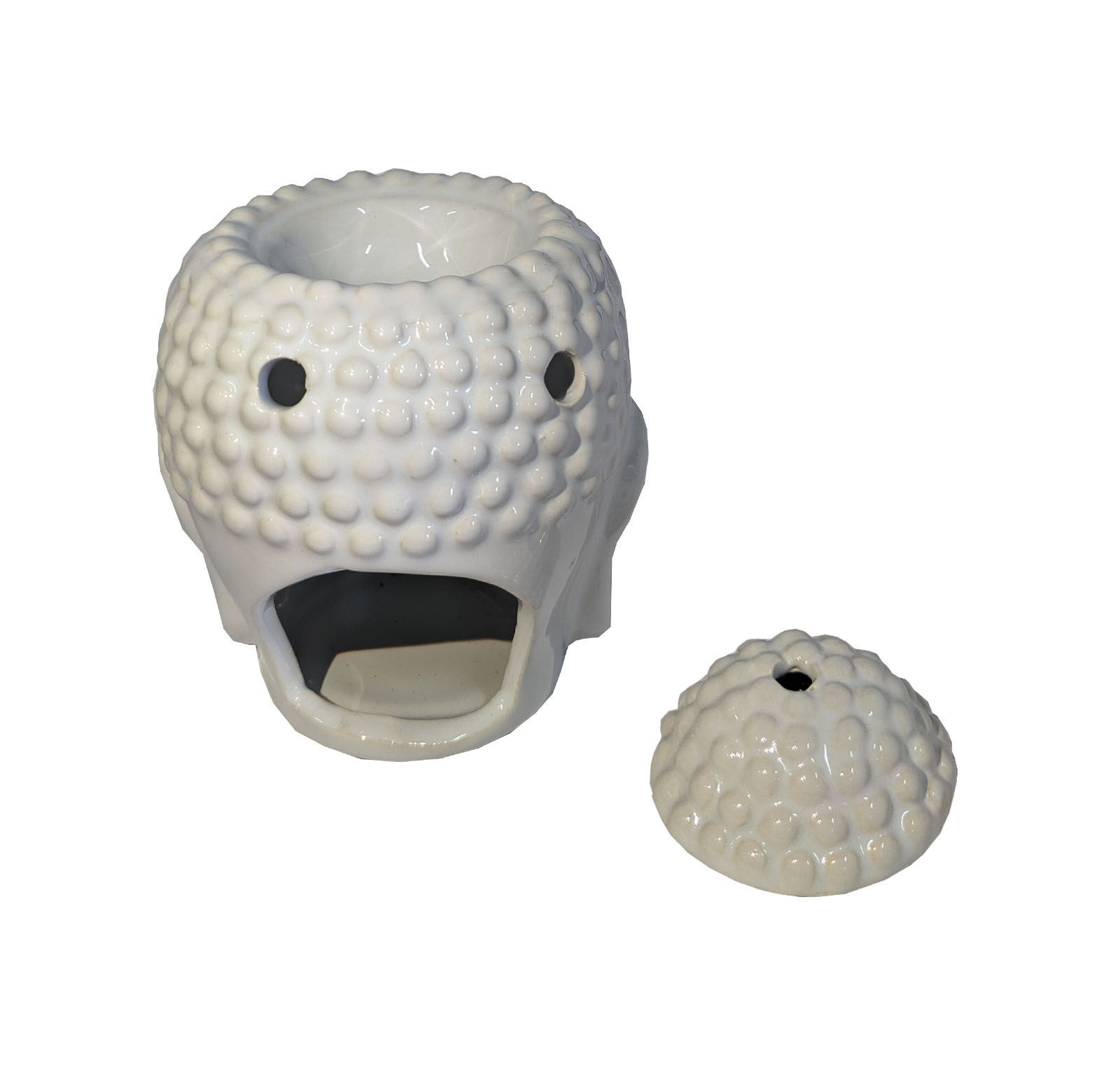 Difusor de aromas de cerámica Cabeza de Buda color blanco 2 Difusor de aromas de cerámica Cabeza de Buda color blanco - Imagen 2