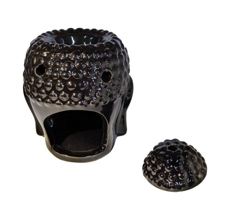 Difusor de cerámica Cabeza de Buda color negro