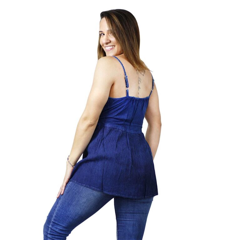 Blusa de la India sin mangas color azul