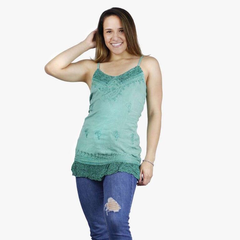 Blusa de la India sin mangas color aguamarina 3 Blusa de la India sin mangas color aguamarina