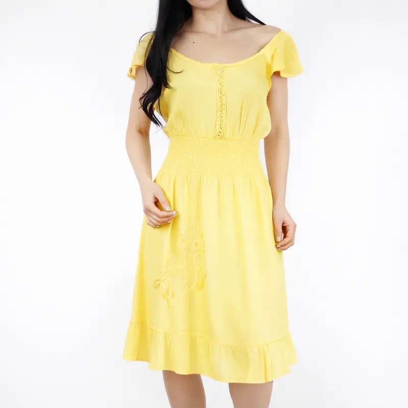 Vestido amarillo hindu manga corta 2 Vestido amarillo hindu manga corta - Imagen 2