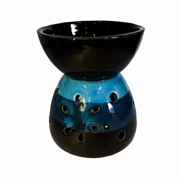Difusor de aromas de cerámica color negro con azul
