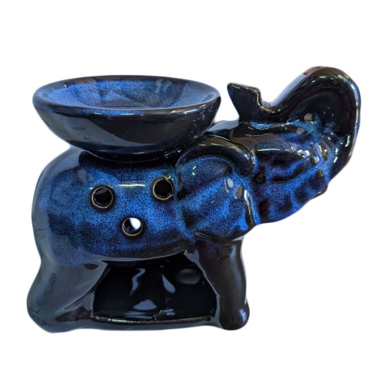 Difusor de cerámica Elefante color negro con azul 4 Difusor de cerámica Elefante color negro con azul