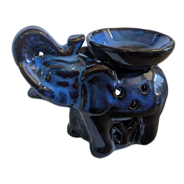 Difusor de cerámica Elefante color negro con azul 3 Difusor de cerámica Elefante color negro con azul