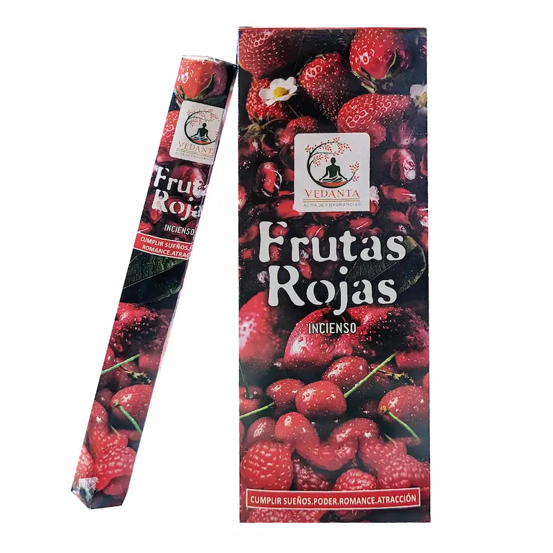 Incienso Frutos Rojos Hexagonal Vedanta 90 varitas 1 Incienso Frutos Rojos Hexagonal Vedanta 90 varitas