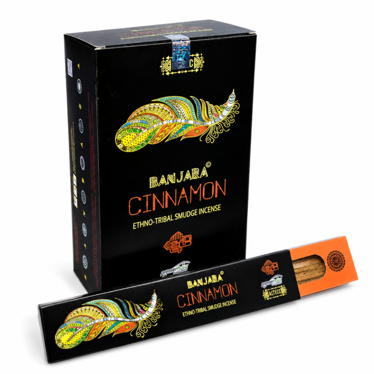 Incienso de Canela - Banjara 5 Caja de 180g del Incienso de Canela marca Banjara vista perspectiva