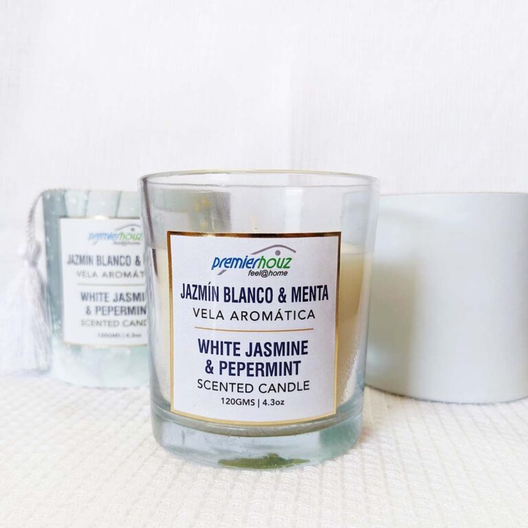 Vela Aromática Jazmin Blanco Menta 120 gramos (Con borla) 4 Vela Aromática Jazmin Blanco Menta 120 gramos (Con borla)