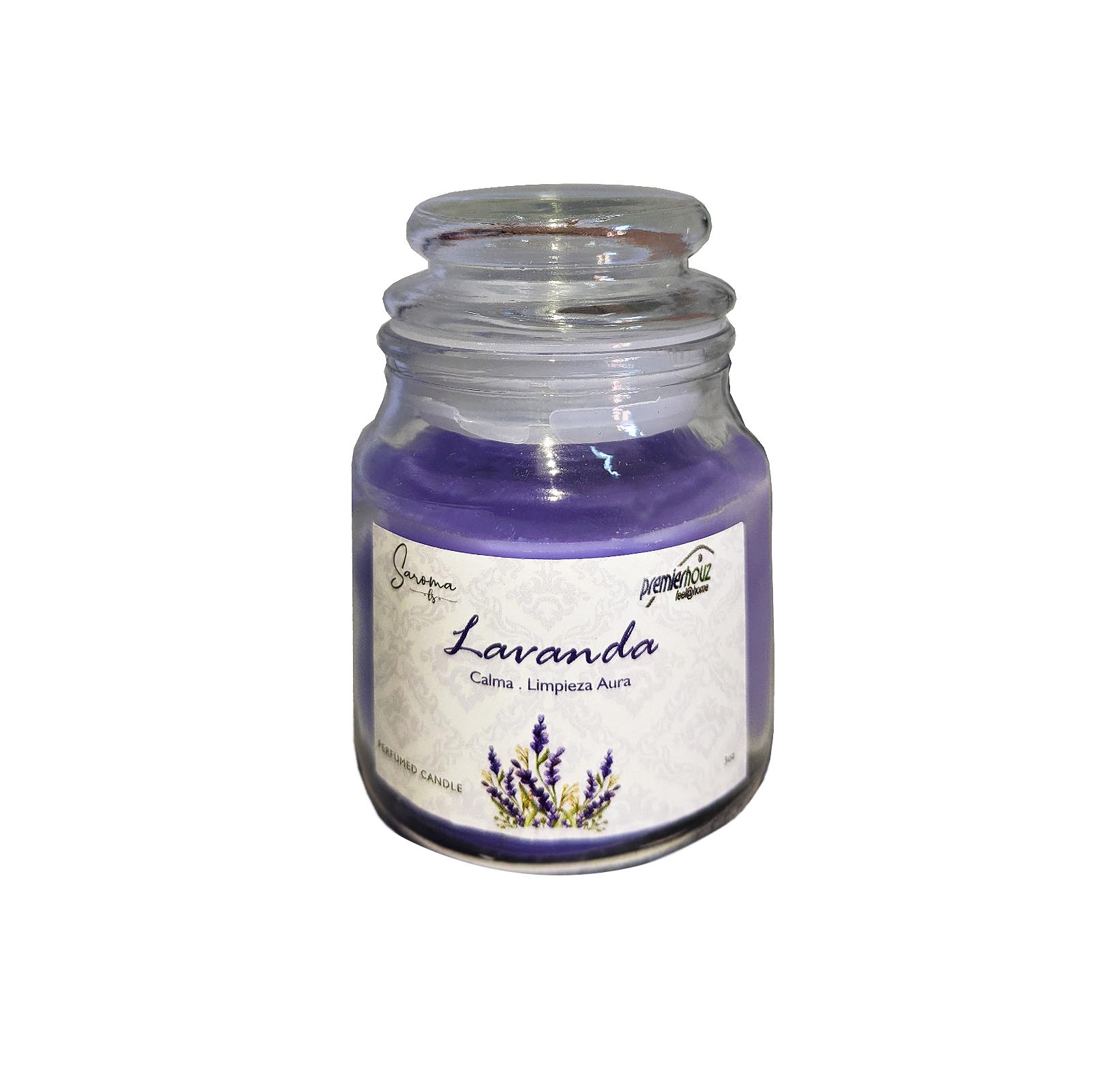 Vela Aromática de Lavanda en frasco de vidrio 1 Vela Aromática de Lavanda en frasco de vidrio
