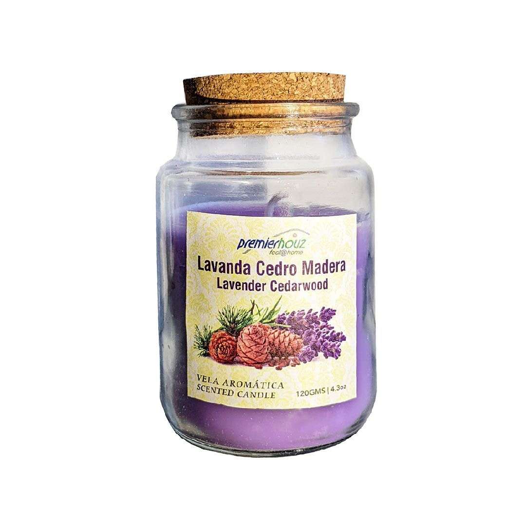Vela Aromática Lavanda Cedro Madera 120 gramos 1 Vela Aromática Lavanda Cedro Madera 120 gramos