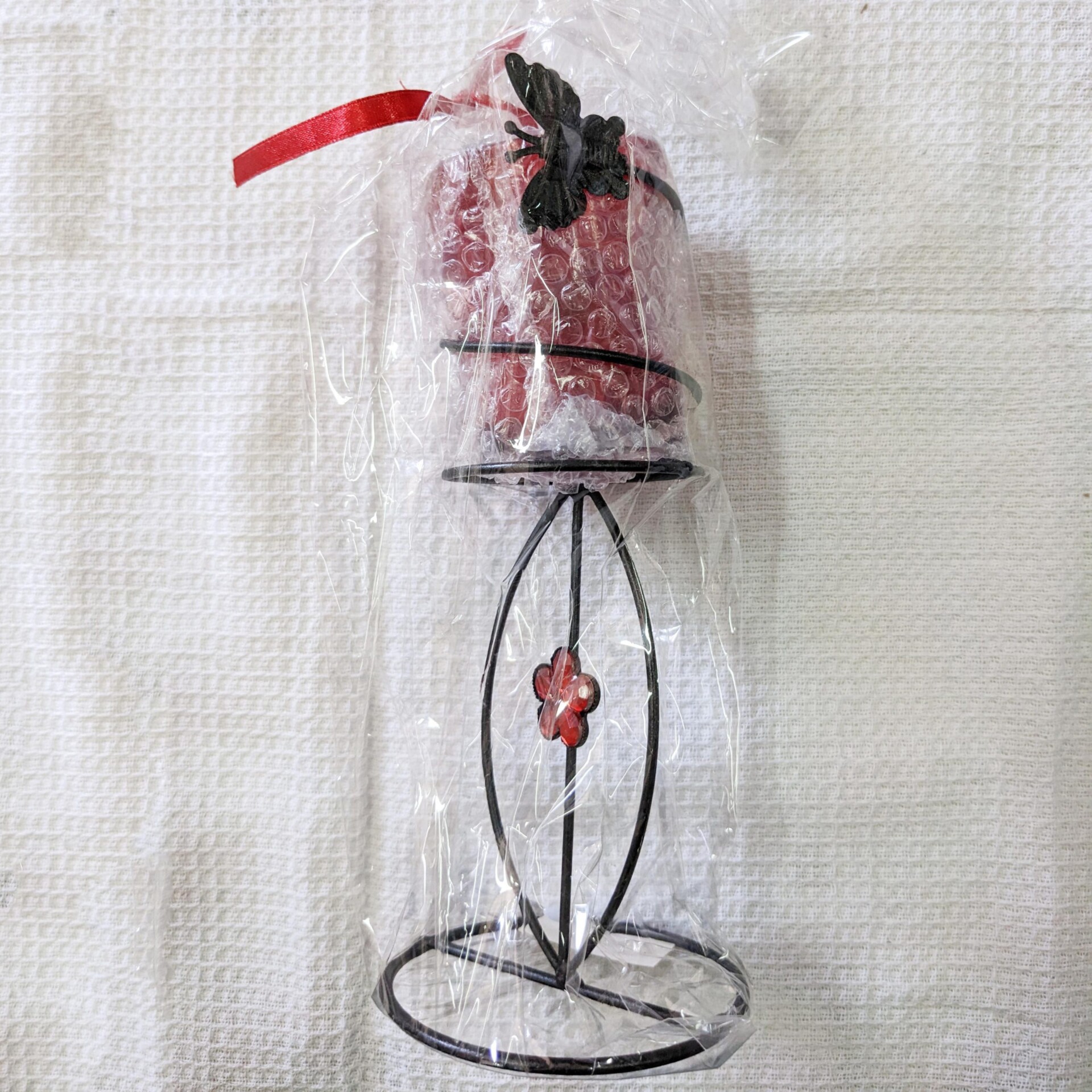 Porta velas de Mariposa Rojo 1 Porta velas de Mariposa Rojo