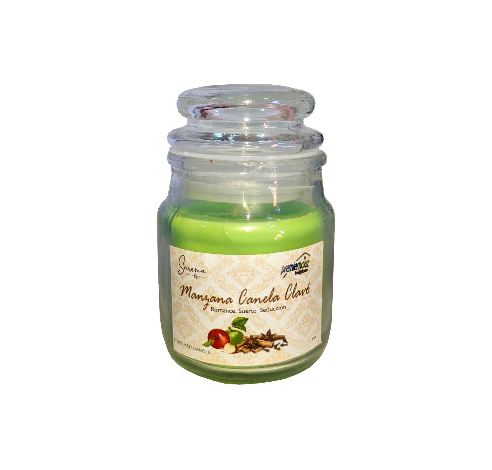 Vela Aromática de Manzana Canela Clavo en frasco de vidrio 1 Vela Aromática de Manzana Canela Clavo en frasco de vidrio