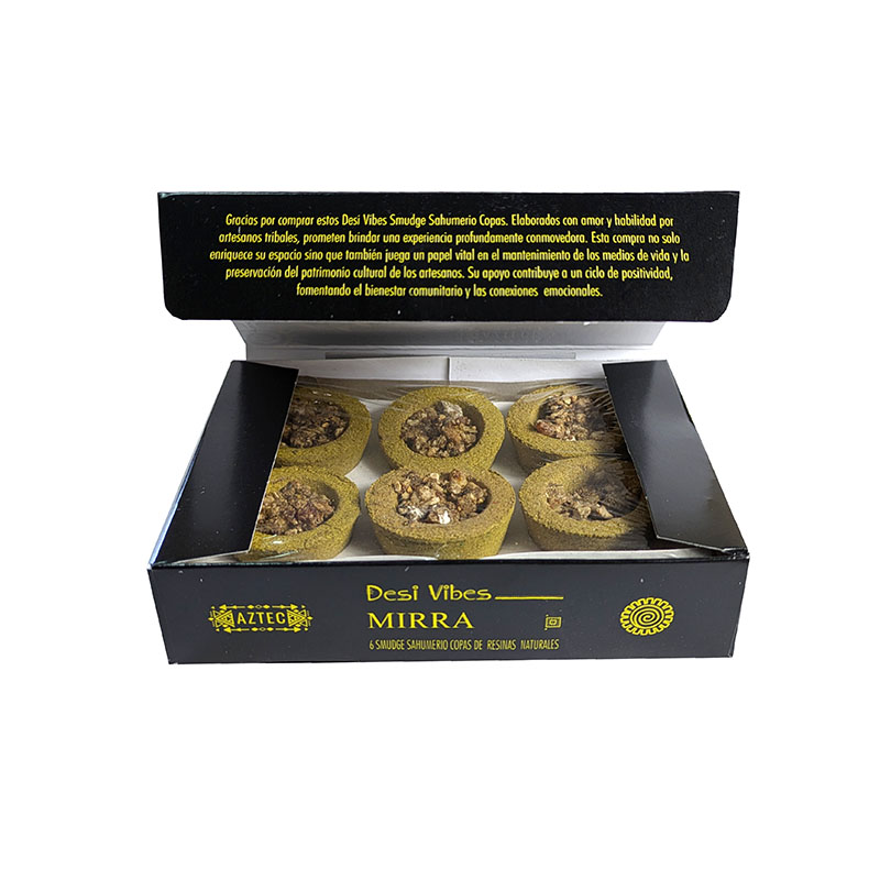 Sahumerio Mirra Desi Vibes Carbón con resina 2 Sahumerio Mirra Desi Vibes Carbón con resina - Imagen 2
