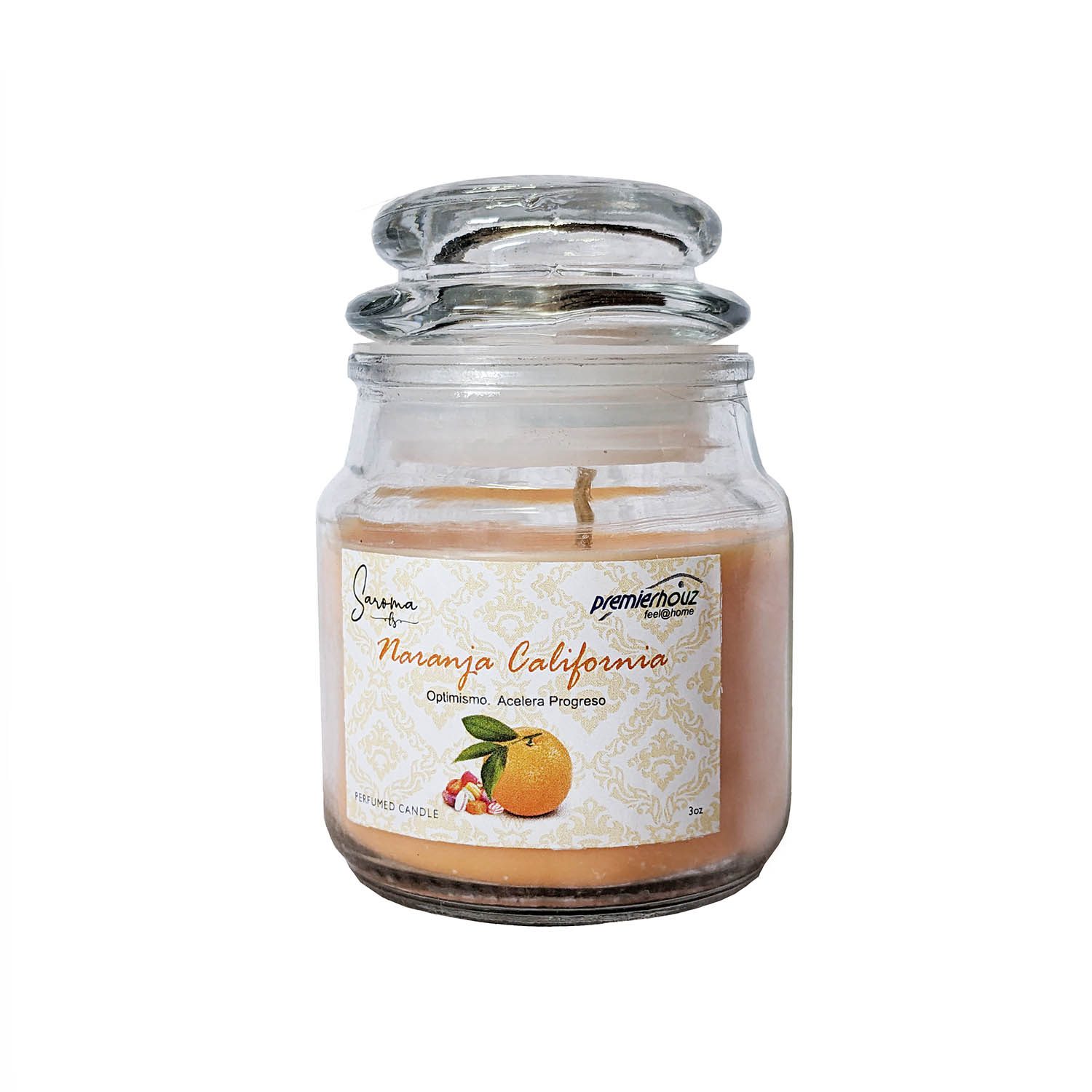 Vela Aromática de Naranja California en frasco de vidrio 1 Vela Aromática de Naranja California en frasco de vidrio