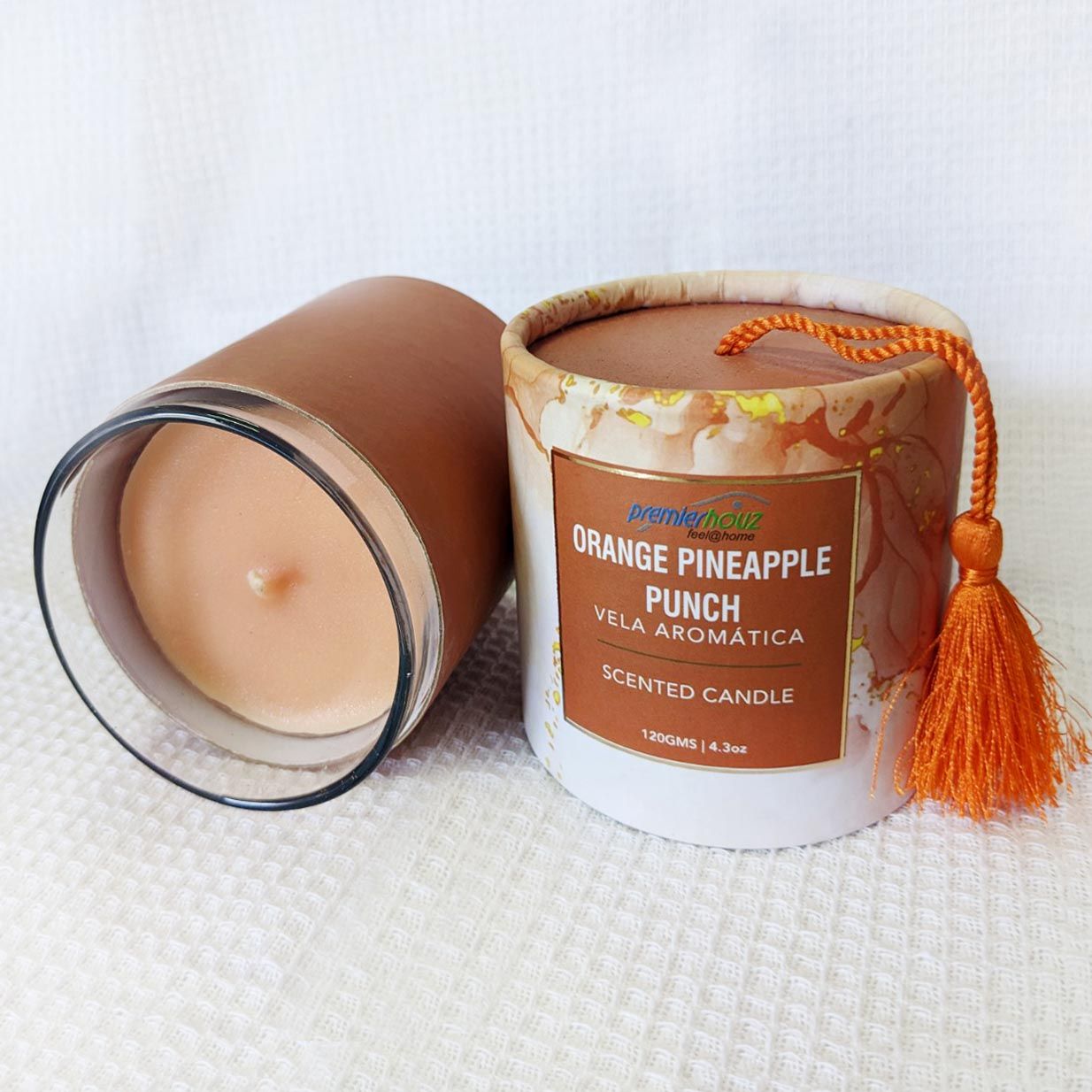 Vela Aromática Orange Pineapple Punch 120 gramos (Con borla) 1 Vela Aromática Orange Pineapple Punch 120 gramos (Con borla)