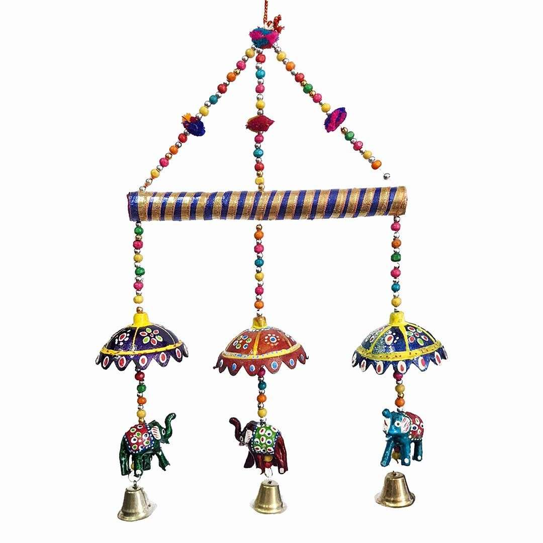 Colgante decorativo hindu de 3 elefantes y sombreros pl-10 1 Colgante decorativo hindu de 3 elefantes y sombreros pl-10