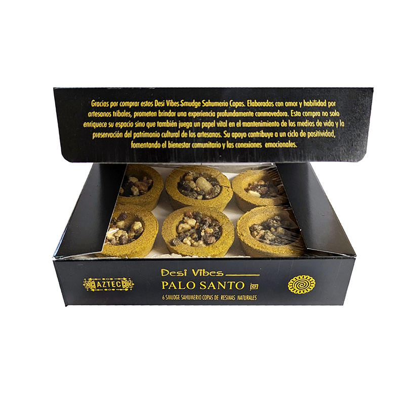 Sahumerio Palo Santo Desi Vibes Carbón con resina 1 Sahumerio Palo Santo Desi Vibes Carbón con resina