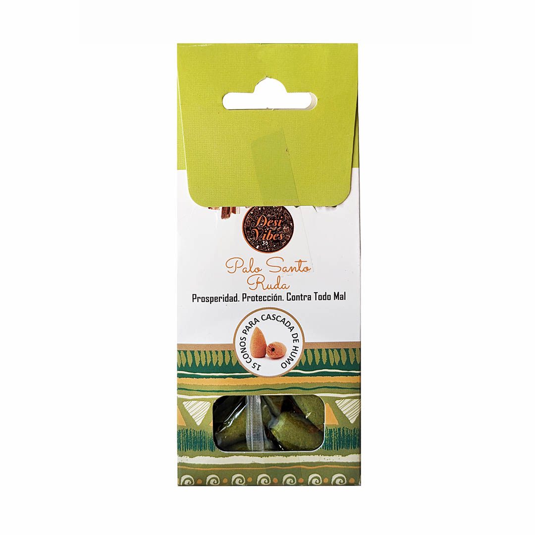 Incienso cono cascada aroma Palo Santo Ruda 1 Incienso cono cascada aroma Palo Santo Ruda