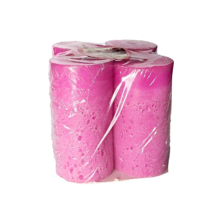 Pack de 4 Cirios Rosados de 6 cm de alto 4 Pack de 4 Cirios Rosados de 6 cm de alto