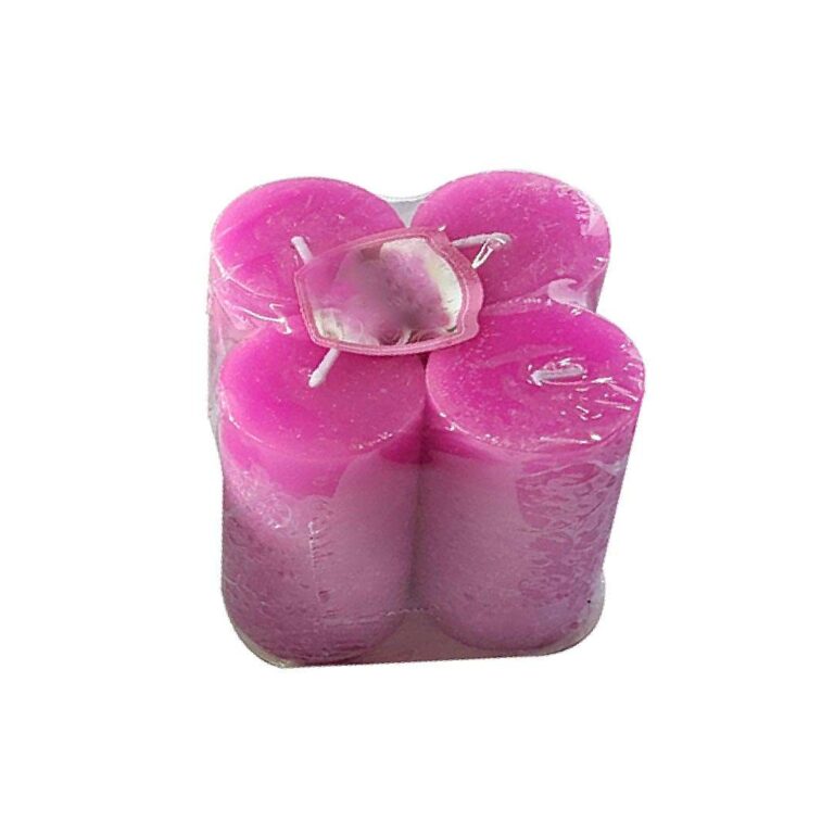 Pack de 4 Cirios Rosados de 6 cm de alto 3 Pack de 4 Cirios Rosados de 6 cm de alto