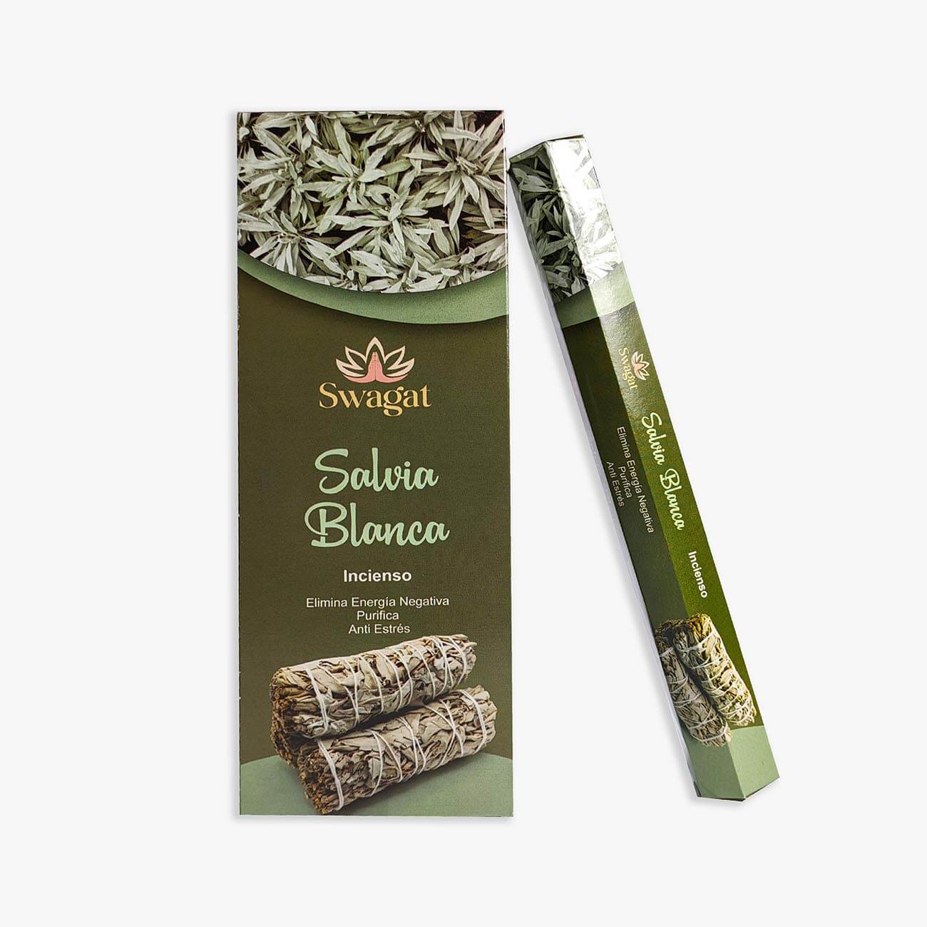 Incienso Salvia Blanca hexagonal Swagat 1 Incienso Salvia Blanca hexagonal Swagat