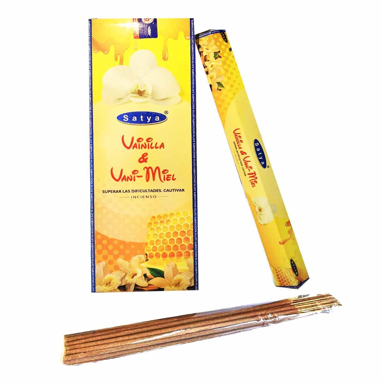 Incienso Vainilla & Vani-Miel. Hexagonal SATYA Premium (Varita Blanca) 1 Incienso Vainilla & Vani-Miel. Hexagonal SATYA Premium (Varita Blanca)
