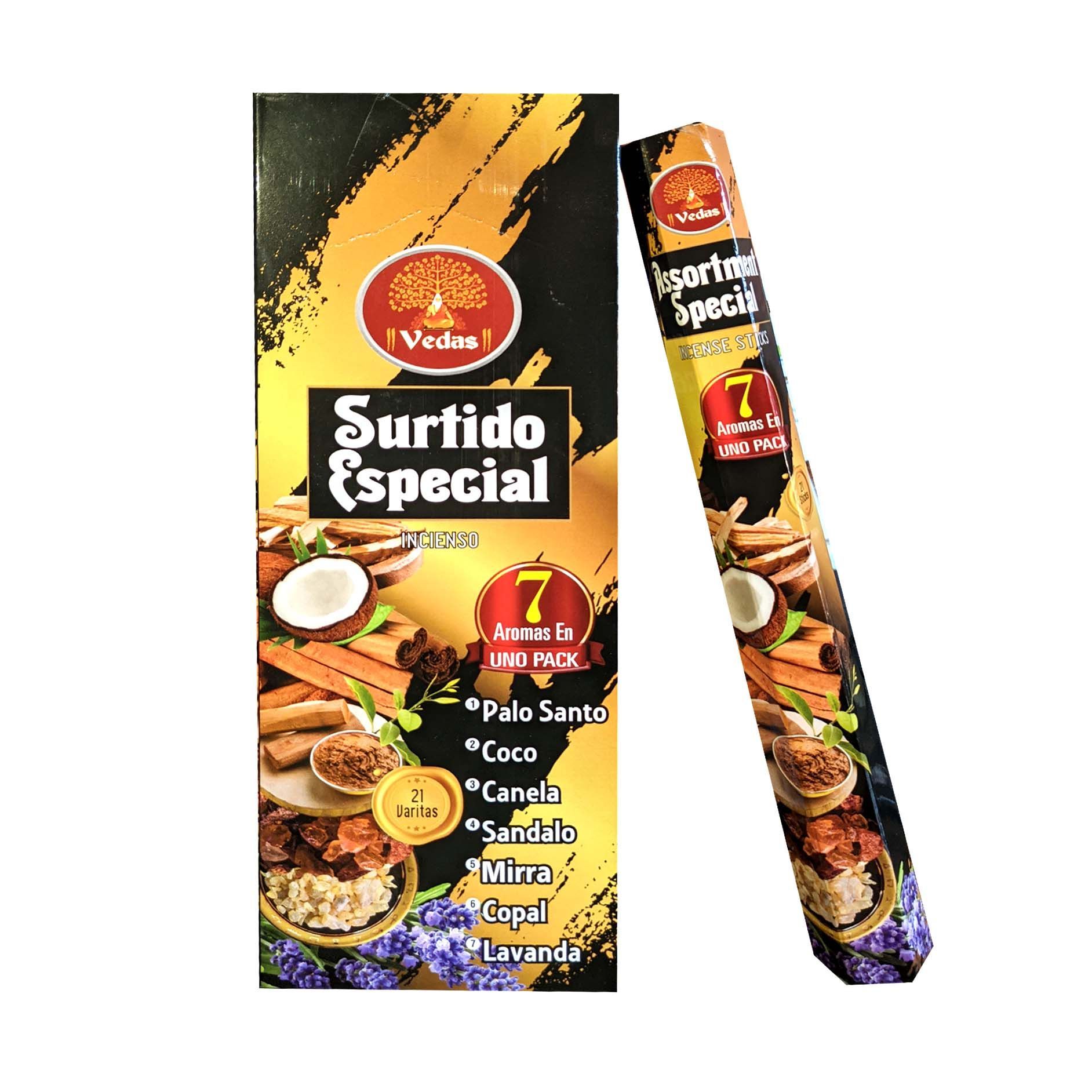 Incienso Surtido Especial. Hex VEDAS Pack 7 aromas 1 Incienso Surtido Especial. Hex VEDAS Pack 7 aromas