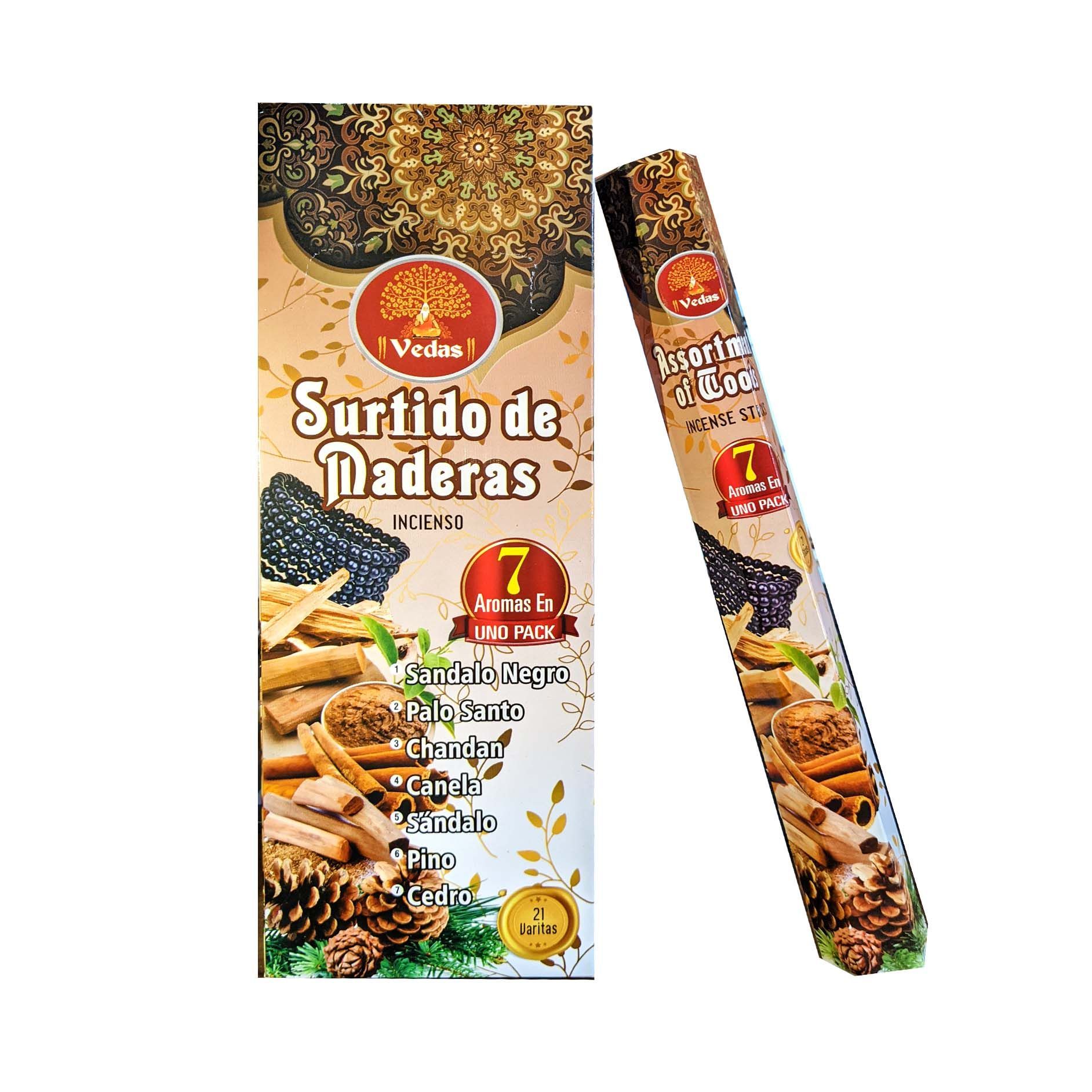 Incienso Surtido de Madera Hex VEDAS Pack 7 aromas 1 Incienso Surtido de Madera Hex VEDAS Pack 7 aromas
