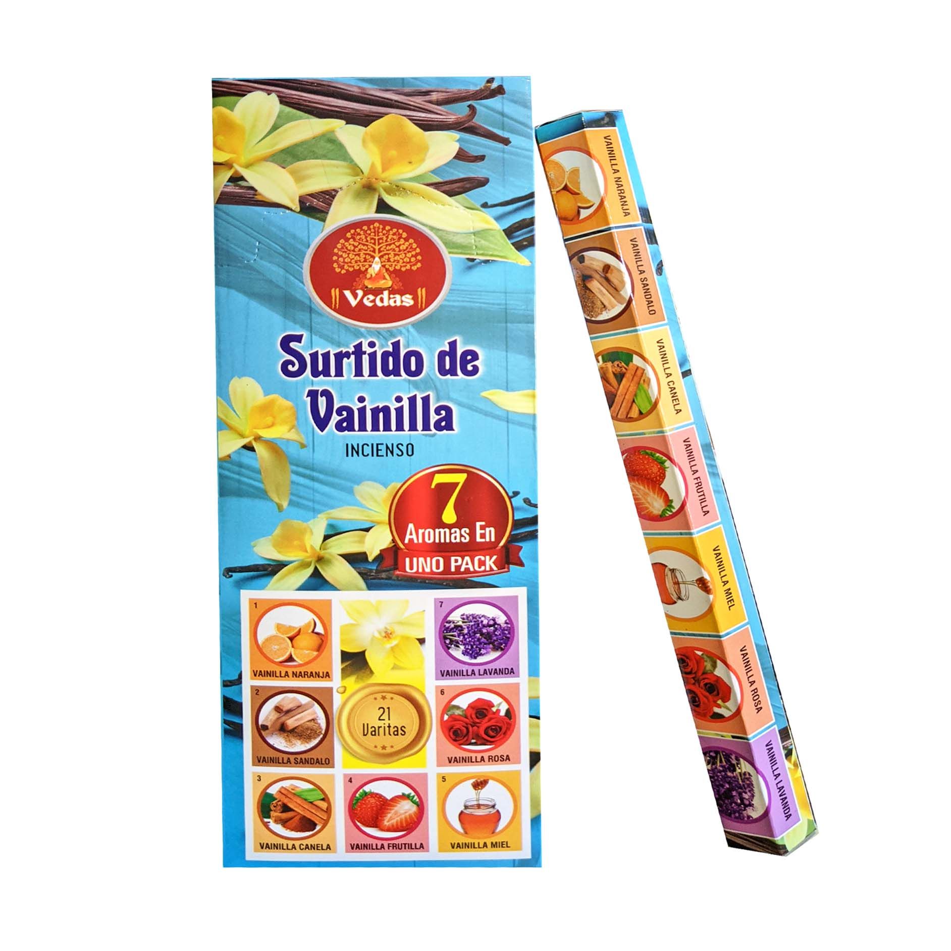 Incienso Surtido de Vainilla Hex VEDAS Pack 7 aromas 1 Incienso Surtido de Vainilla Hex VEDAS Pack 7 aromas