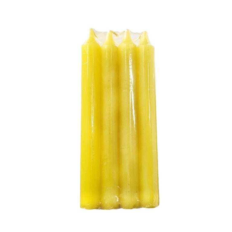 Pack de 12 velas amarillas 18x2cm