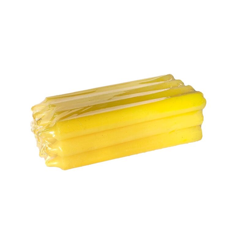 Pack de 12 velas amarillas 18x2cm